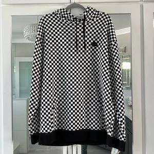 Vans Checkered “Off The Wall” Pullover Hoodie, Black & White, Size XL